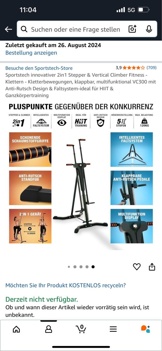 Vélos d'appartement: Stepper und Vertical Climber – D'occasion à Niederhasli par aug22 3