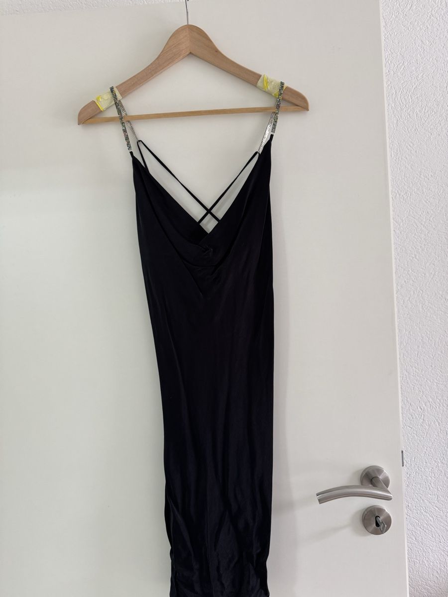 Bershka Vestiti: Robe noire à bretelles bijoux, Taille L – Usato da Vouvry venduto da Laurie1896