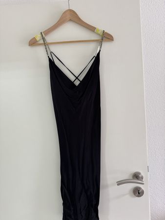 Robe noire à bretelles bijoux, Taille L