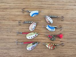 Angelköder Spinner 8 Stück Vintage EGB Rublex Monti Nr. G22