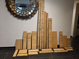 3D Reliefplatten Echtholzfurnier Eiche hell 26 Stk