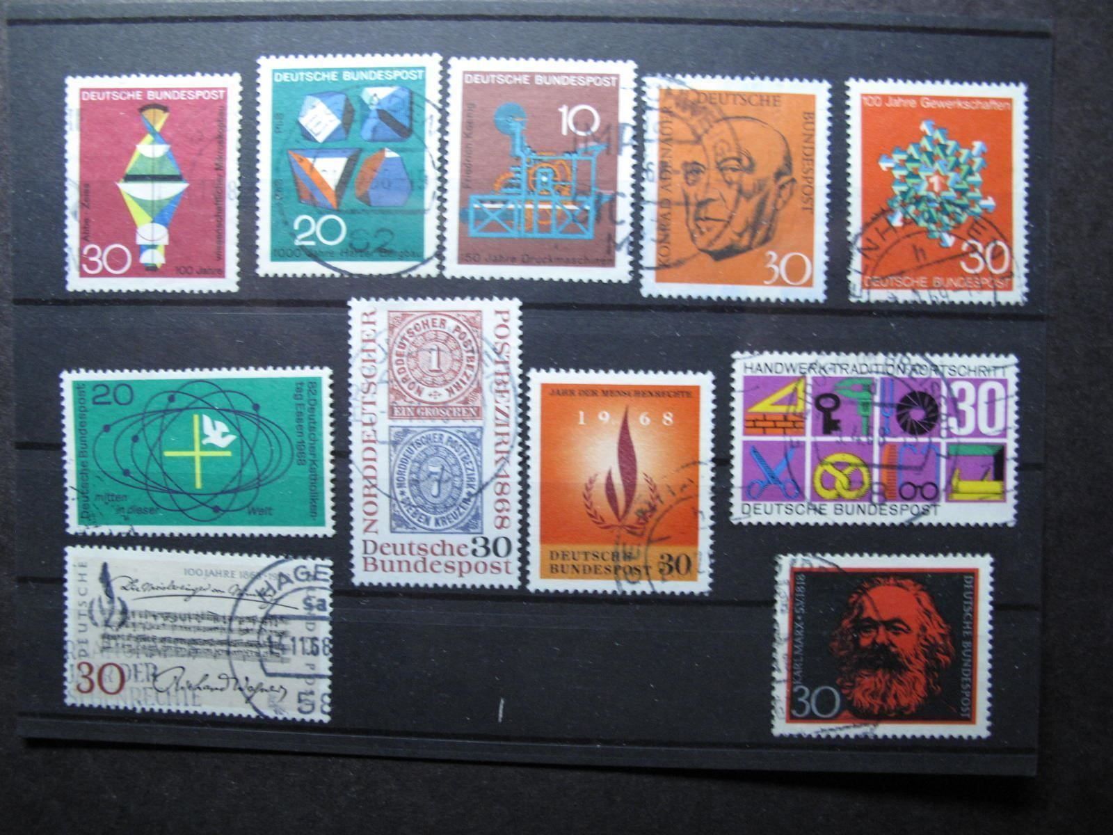 Tous les timbres: BRD 1968 Technik  / Menschenrechte gest. – D'occasion à Wil SG par fva01