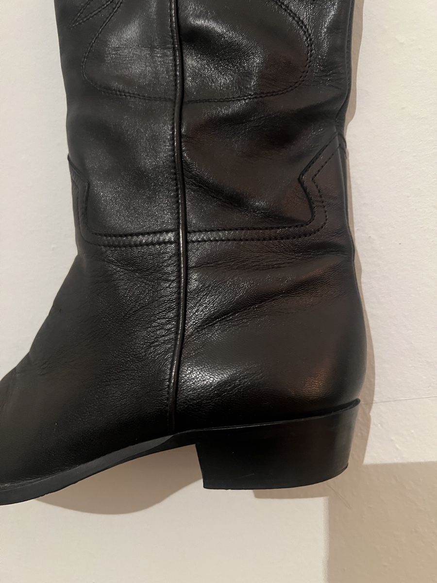 Scarpe da donna: Schwarze Design Leder-Cowboystiefel, Grösse 38.5 – Usato da Basel venduto da evaelette 1
