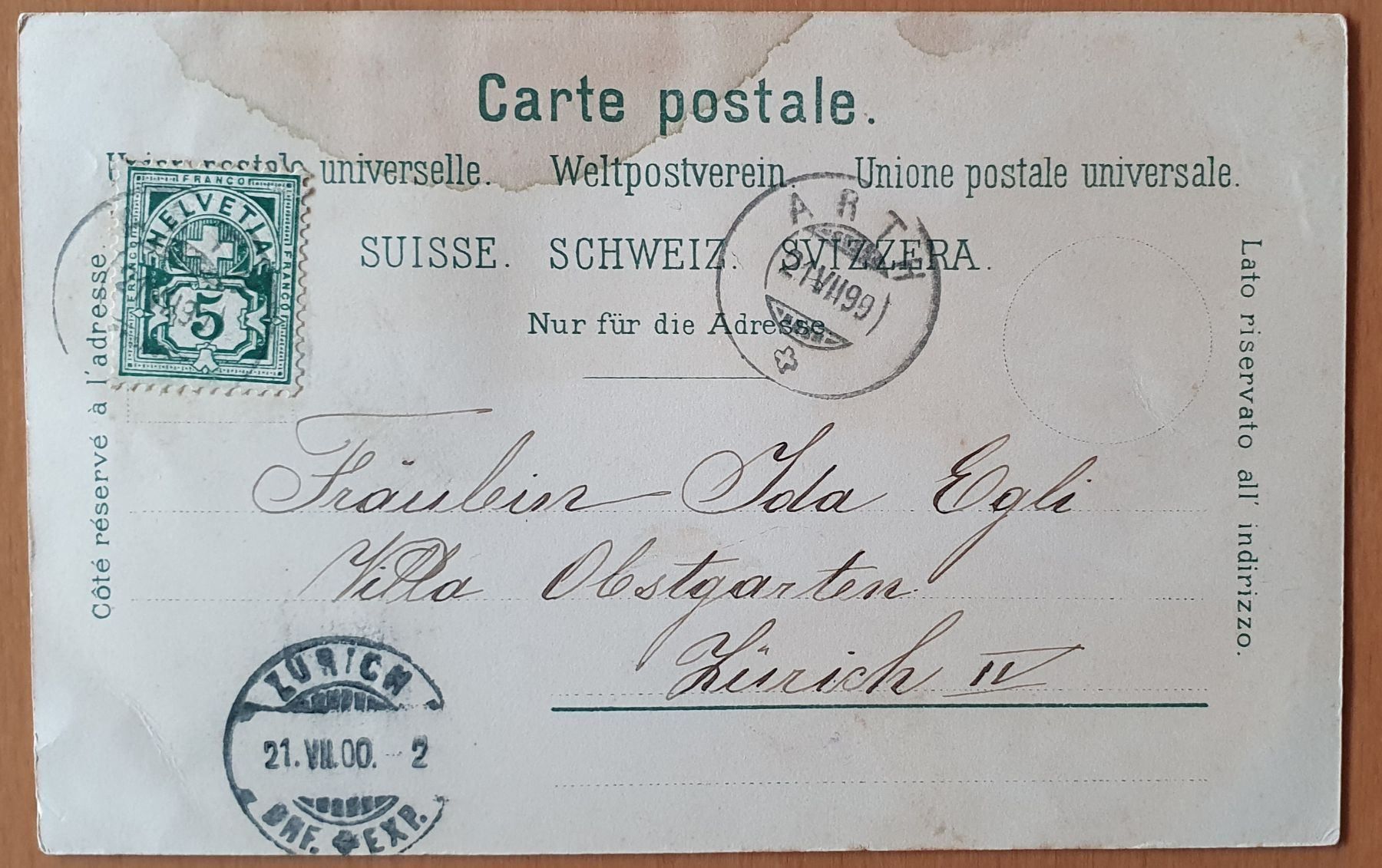 Cartoline postali: Gruss aus Arth 1899 – Usato da Kreuzlingen venduto da Rschweiz1 1