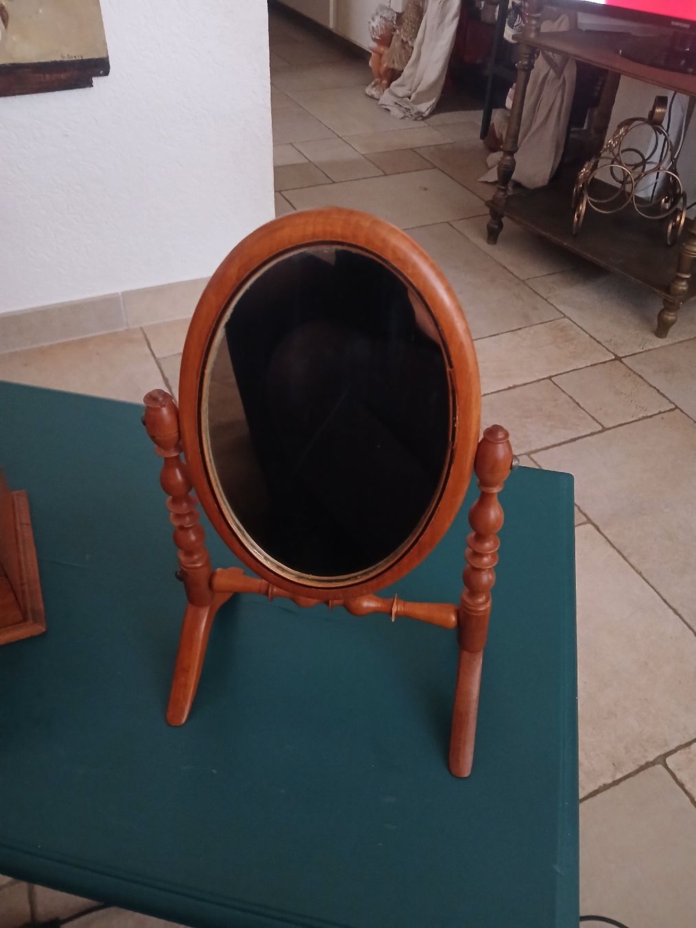 Specchi: Miroir de table ancien en bois massif – Usato da Corcelles-Payerne venduto da evalyne