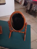 Miroir de table ancien en bois massif