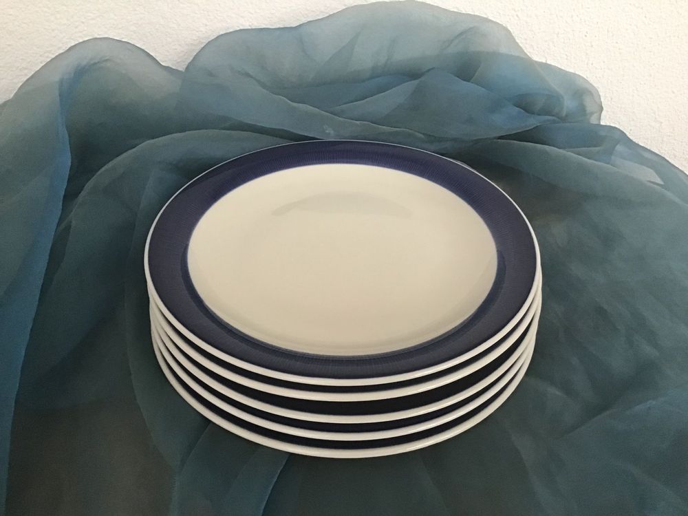 Rörstrand Sweden / 5 Speiseteller / KOKA blau / Ø 24,5cm (Gebraucht) in ...