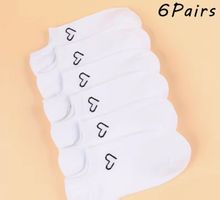 6 x Sneaker-Socken-Bootssocken-Herz- Einheitsgrösse 36-40
