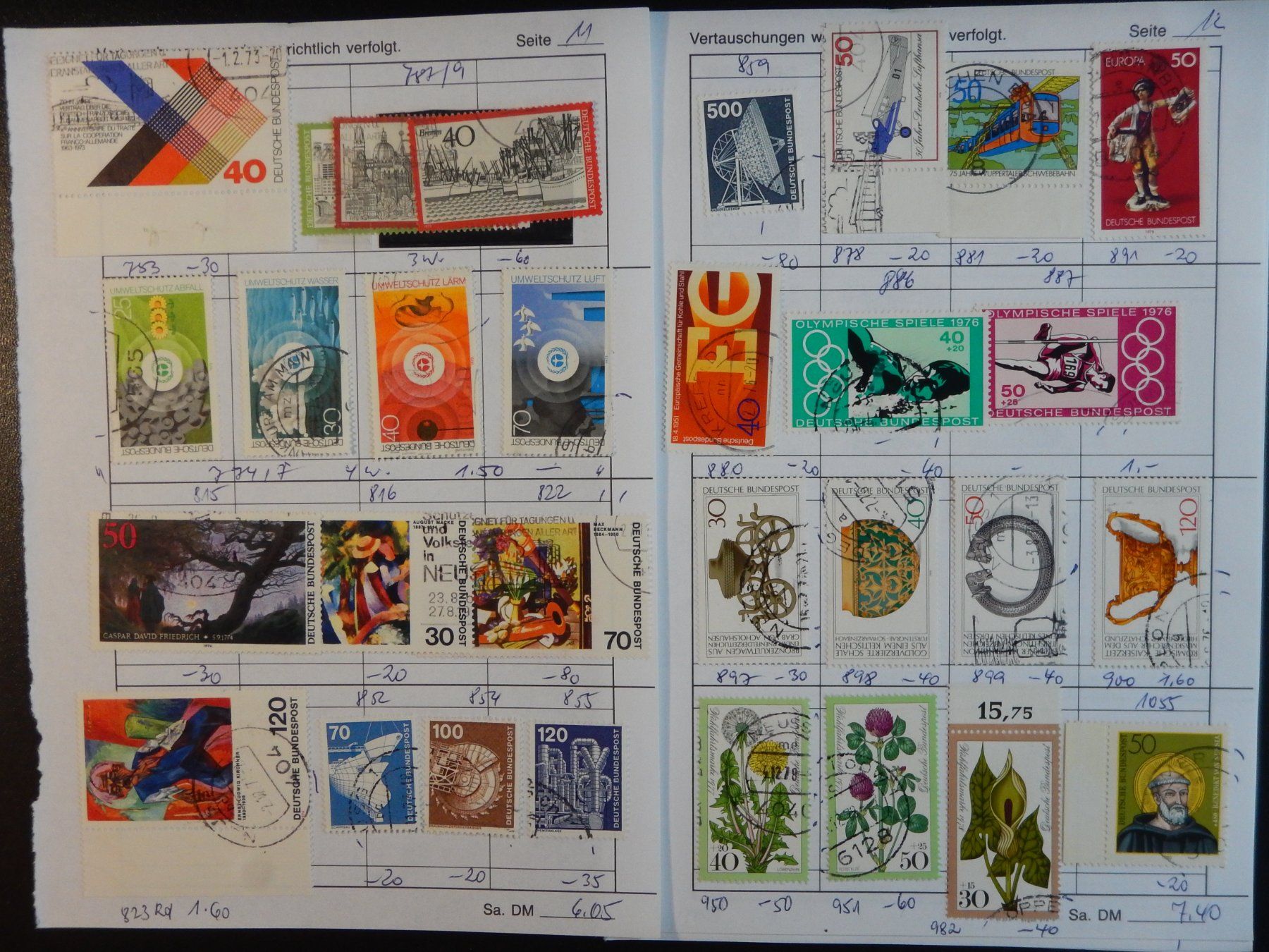 Tous les timbres: BRD Sammlung auf Blättern – D'occasion à Zürich par Muehlekauf 5