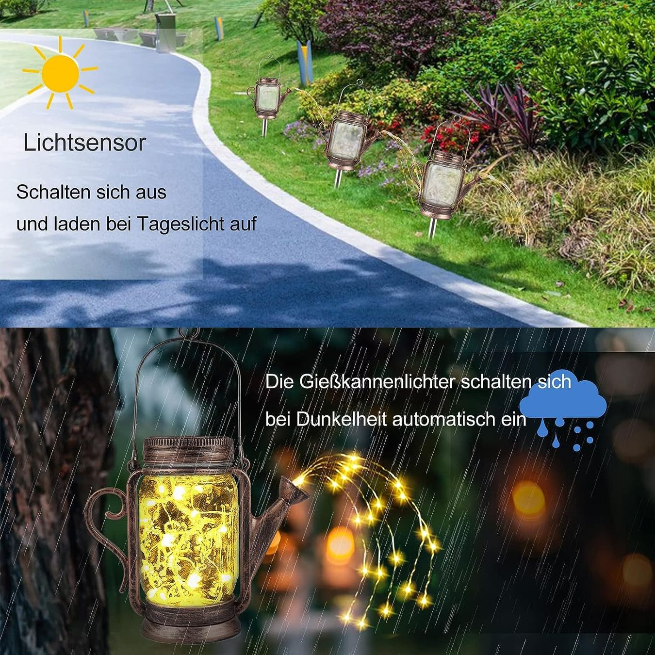 Dispositivi a energia solare: LED Solar Leuchte - Giesskanne mit 45 LED's – Nuovo e nell'imballaggio originale da Diepoldsau venduto da preisparadies-ch 2