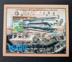 Kambodscha-Block Eisenbahnmotive **