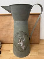 Dekorative Vintage Giesskanne/Bodenvase mit Hirsch Motiv