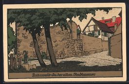 Steindruck-AK Pritzwalk, Partie an der a