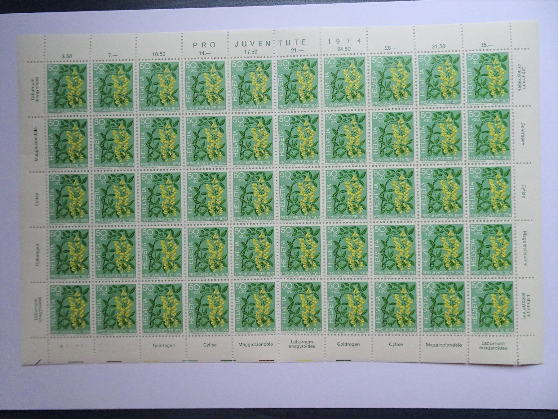 Alle Briefmarken: PJ 1974** – Neu (gemäss Beschreibung) aus Aadorf von Chnorli-Furz