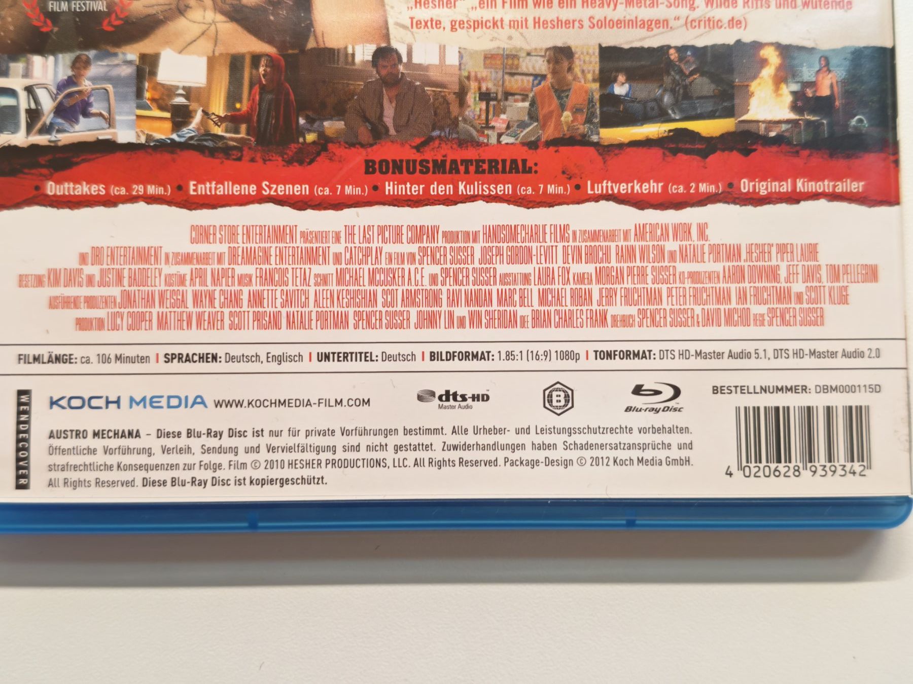 Tutti i DVDs: Hesher - Der Rebell – Usato da Liestal venduto da Kratzilla 3