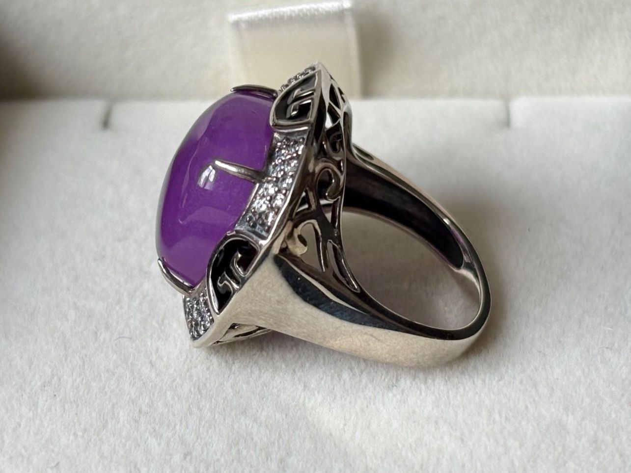Anelli: Ring Jade, Violett, Silber 925, Grösse 53, NEU – Nuovo (secondo la descrizione) da Brugg AG venduto da lau_9rvy 4