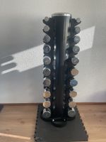 Metall-Hantelset mit Ständer, 1 bis 10 kg, fast ungebraucht!