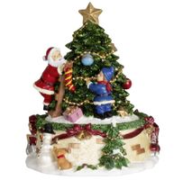Mechanische Spieluhr 15cm drehend Weihnachtsbaum mit Santa