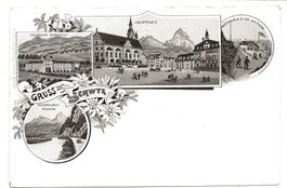 Gruss aus Schwyz - Kollegi Mariahilf - Gasthaus Mythen Litho