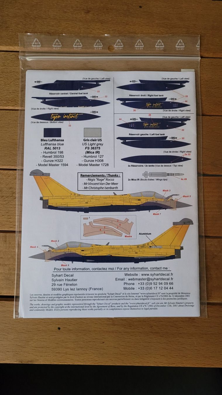 Kit di modellismo & Modellini statici: Decals Rafale Tigermeet 1/72 – Nuovo e nell'imballaggio originale da Brienz BE venduto da MacValley 1