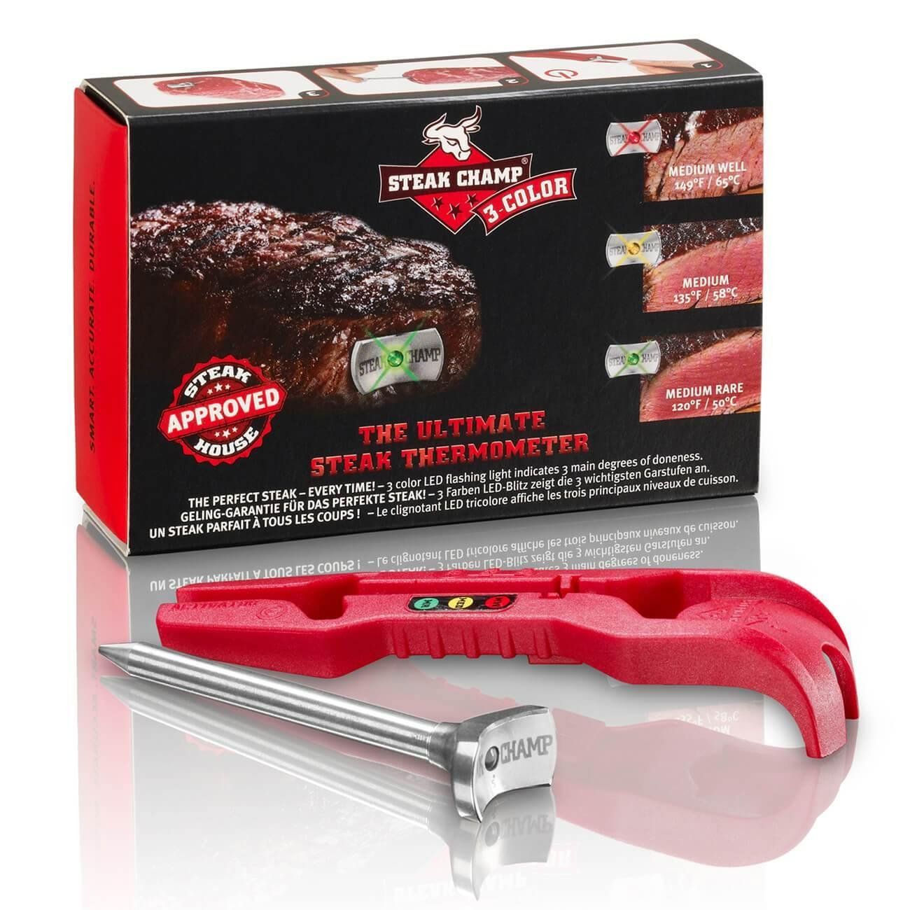 Altro per la casa: SteakChamp 3 Farben LED Fleischthermometer Schwarz – Nuovo e nell'imballaggio originale da Wittenbach venduto da Azado 1