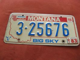 Autonummer Nummernschild Montana