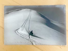 Gyger Adelboden «Christiana» / Skifahrer Ski Echt-Foto