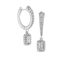 Orecchini creole in oro bianco 18k con diamanti naturali