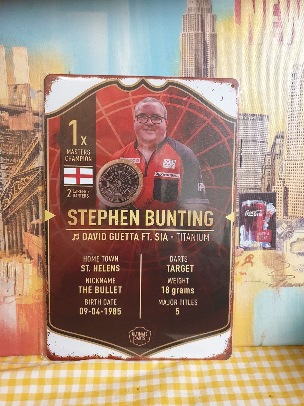Insegne: Stephen Bunting "The Bullet" Dart  Schild – Nuovo e nell'imballaggio originale da Olten venduto da Marsmobil