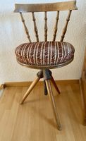 Drehstuhl Holz gepolstert verstellbar antiker Stil