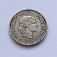 1884 5 Rappen -unz