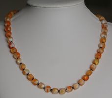 NEU: Modeschmuck Kette Collier Glasperlen und Edelstahl