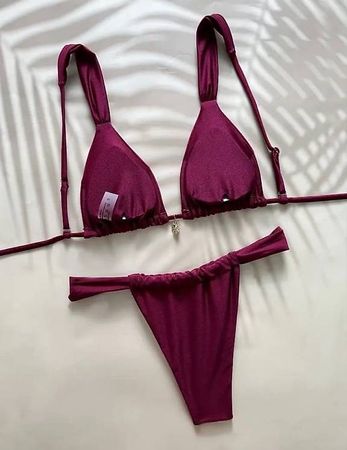 🏝️Sexy Damen Bikini Bordeaux M - Neu - Gratis Versand