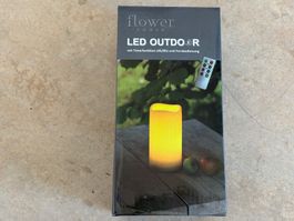 LED Outdoor Kerze mit Timer und Fernbedienung
