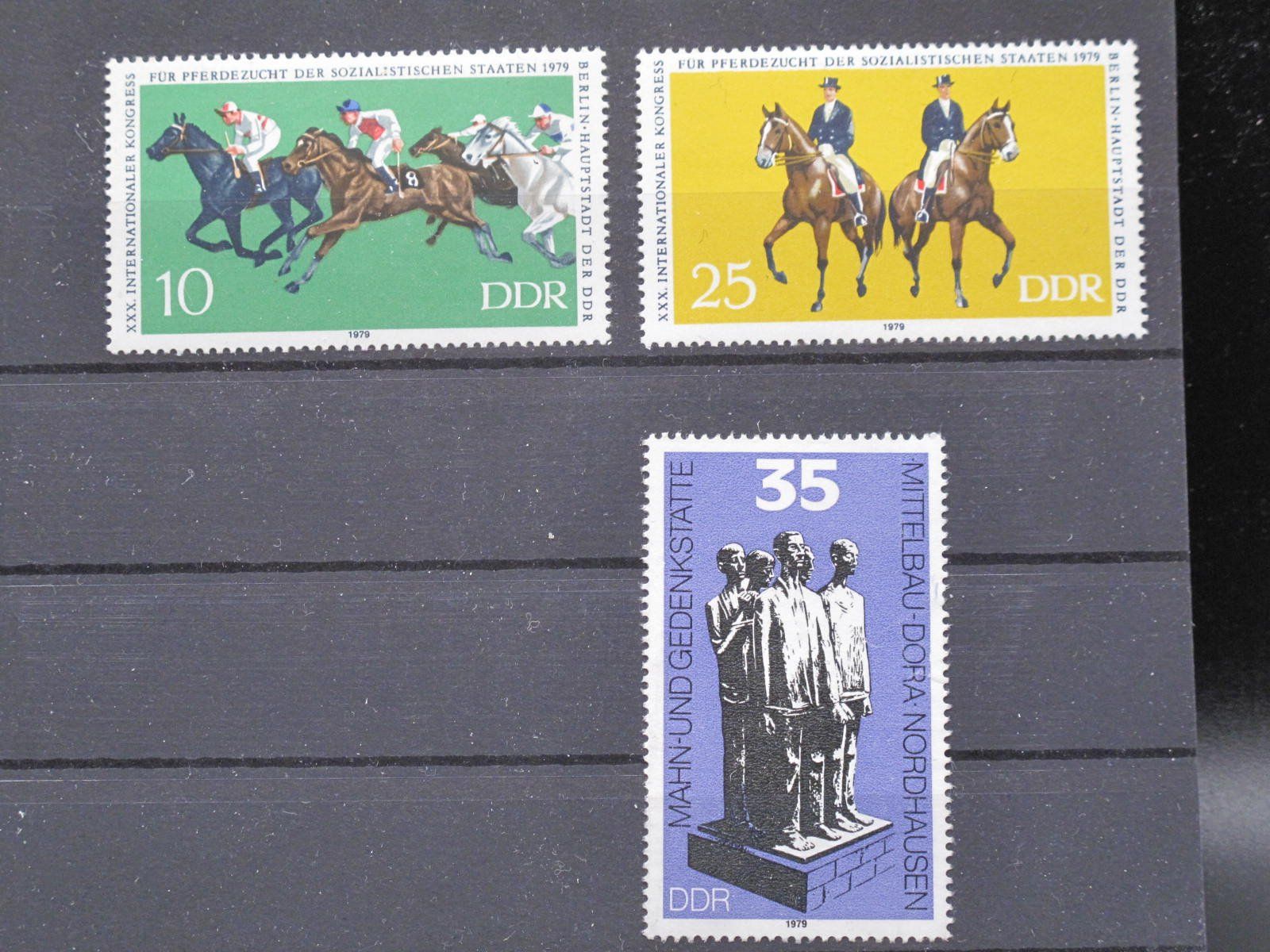 Alle Briefmarken: DDR 1979 Pferdezucht / Gedenkstätte ** – Gebraucht aus Wil SG von fva01