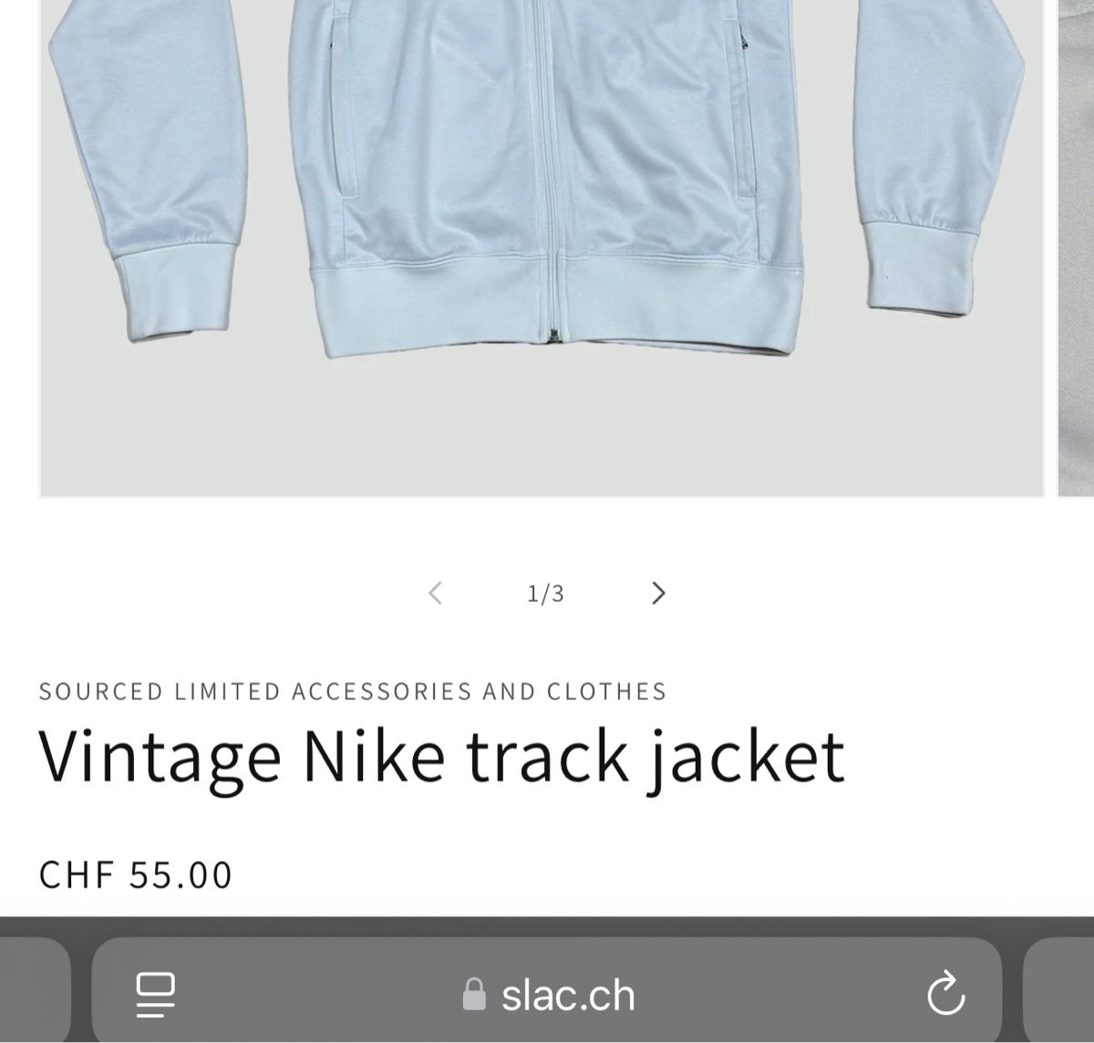 Nike Jacken: Vintage Nike Track Jacket White Blue Size M – Gebraucht aus St. Gallen von sourced_limited 1