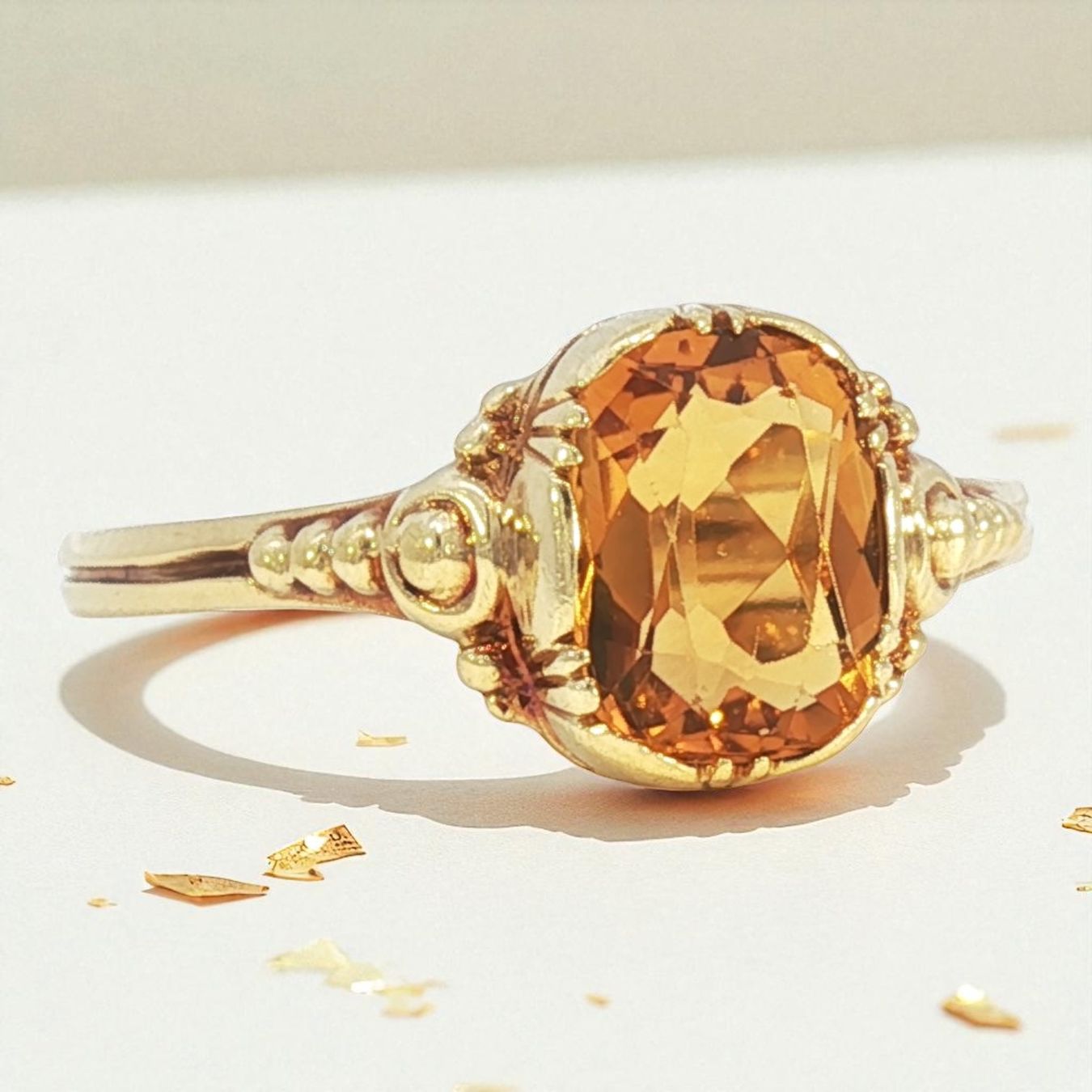 Bagues: Jugendstil-Ring mit  Citrin 14k Gold – D'occasion à Embrach par estzeh1 1
