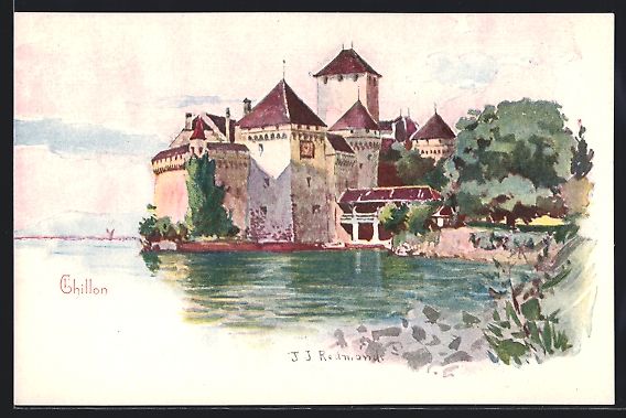 Cartoline postali: Chillon, Uferpartie mit Blick zum Schlos – Usato da Berlin venduto da bartko-reher