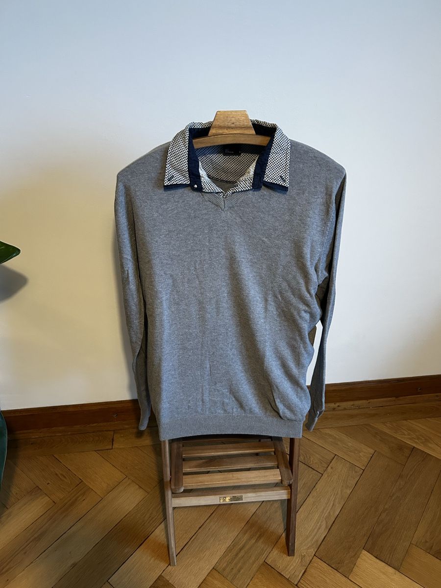 Maglioni & Felpe: Pull gris chiné XL, col chemise intégré – Usato da Bulle venduto da Botor_1666