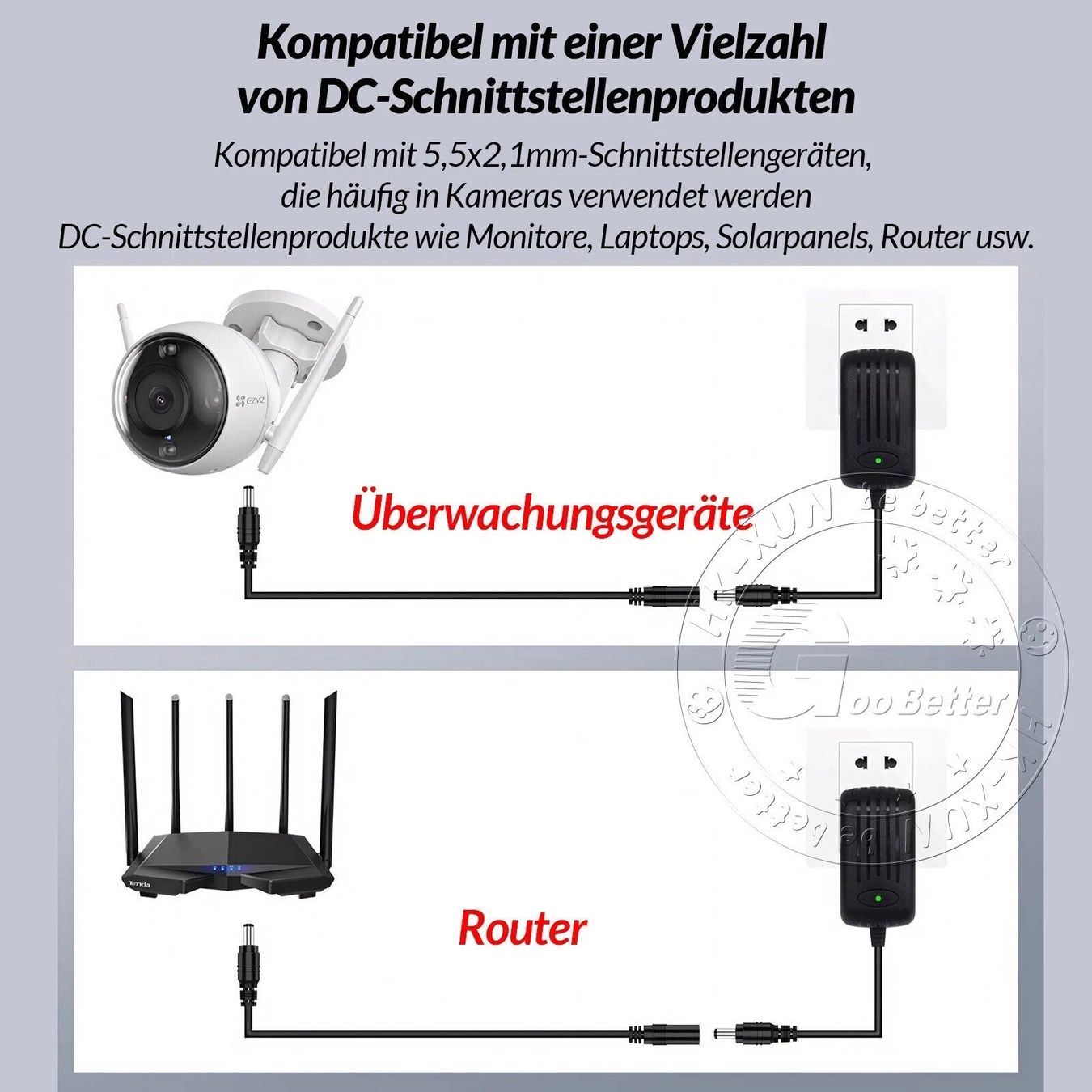 Cavi: Verlängerungskabel DC 5.5/2.1mm Stromversorgung 3meter – Nuovo (secondo la descrizione) da Kirchdorf AG venduto da Restposten110 4