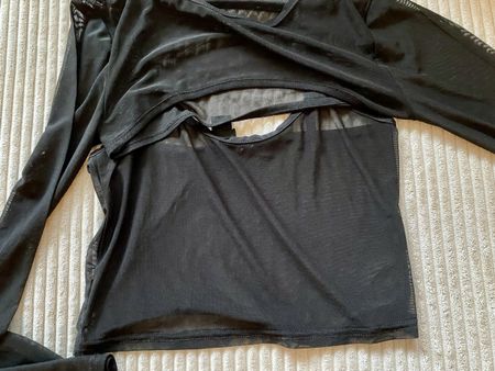 BDG Urban Outfitters Mesh Top Crop 2-1 Layering Shirt Gr. S