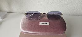 Miu Miu Sonnenbrille Damen Goldfarben mit Etui
