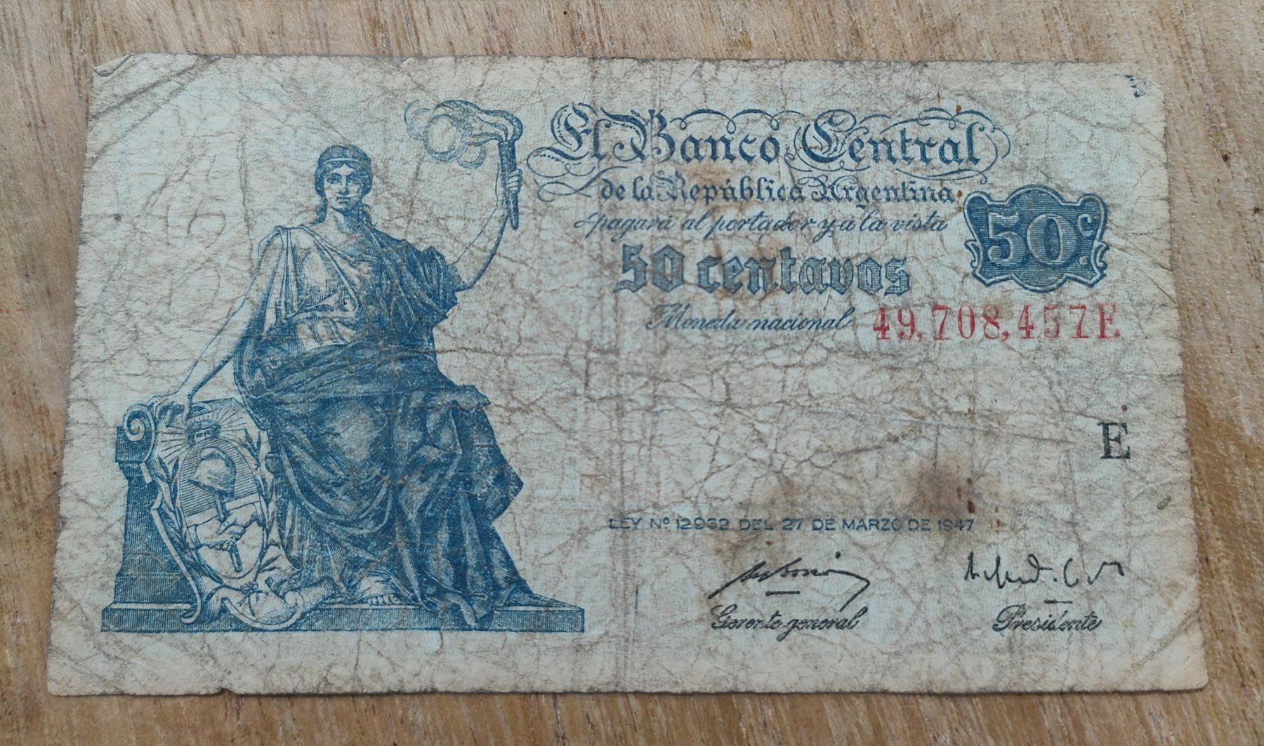Banknoten: 50 Centavos Argentina – Gebraucht aus Roche VD von Octave75
