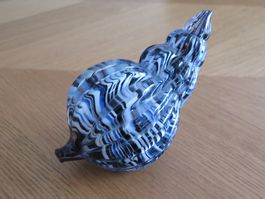 Grosse Deko Muschel aus Glas blau weiss schwarz Murano