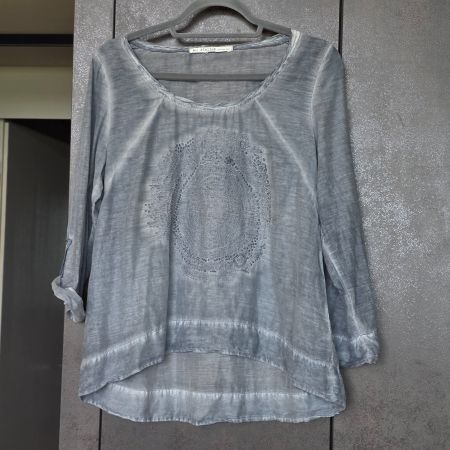 🐸 NILE SEIDENBLUSE S WUNDERSCHÖNE STICKEREI BLUSE SEIDE