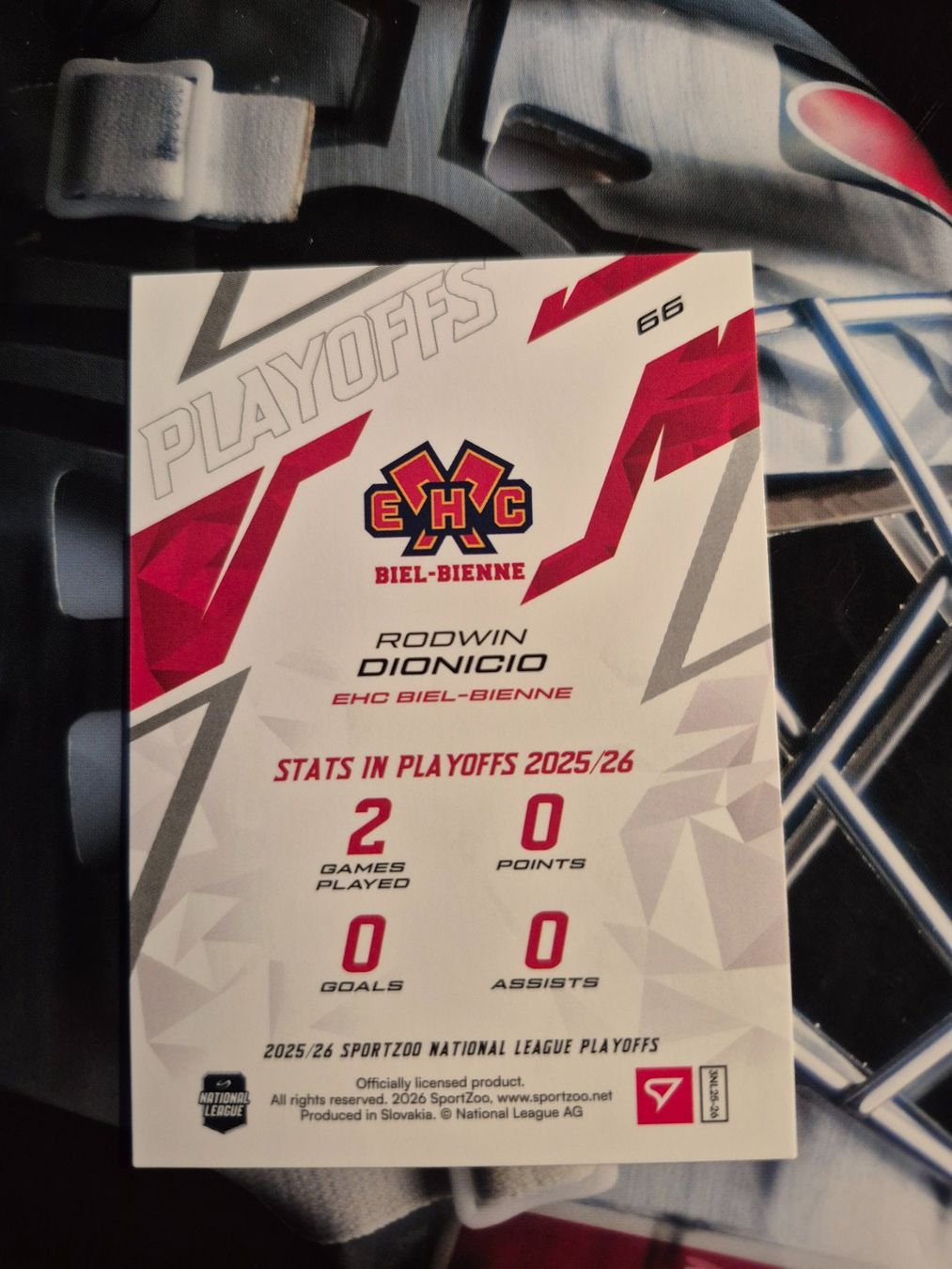 Sportzoo Sammelbilder & Trading cards: Rodwin Dionicio EHC Biel Playoffs 2025/26 – Gebraucht aus Treiten von Sauber73 1