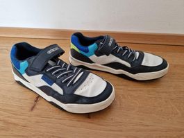 Geox Turnschuh, Leder weiss/blau/grün, Gr. 40, super Zustand