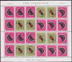 1953, JOZ41 (PJ-Kehrdruckbogen) postfrisch **, Kat: 550.-