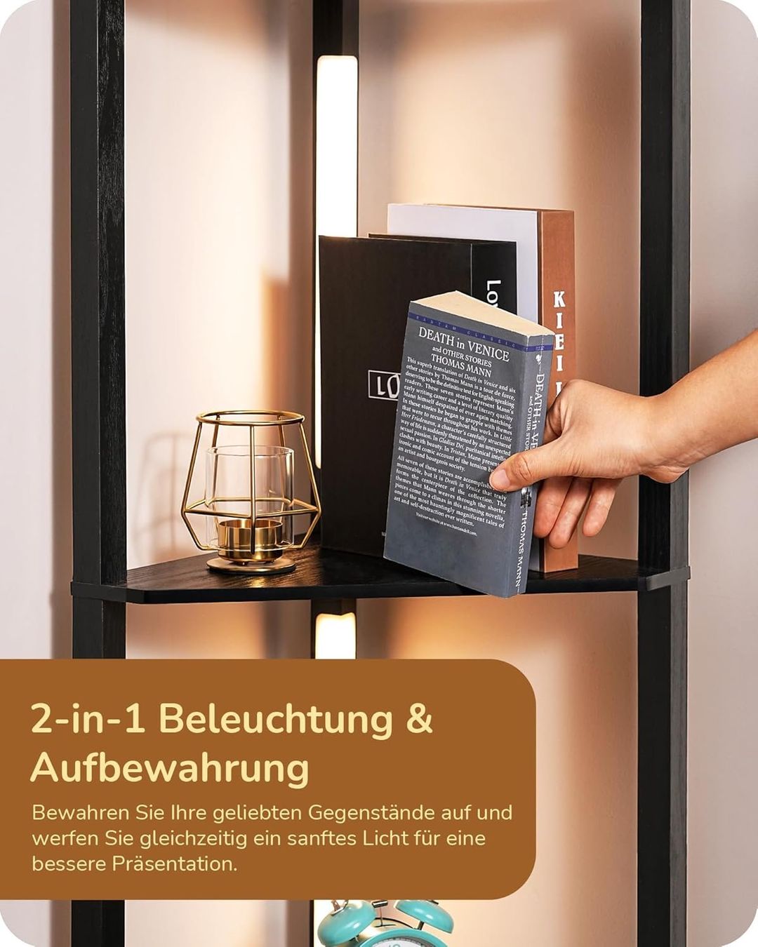 Lampade: Stehlampe mit 4 Holz-Regalen – Nuovo e nell'imballaggio originale da Gränichen venduto da omniadeals 5