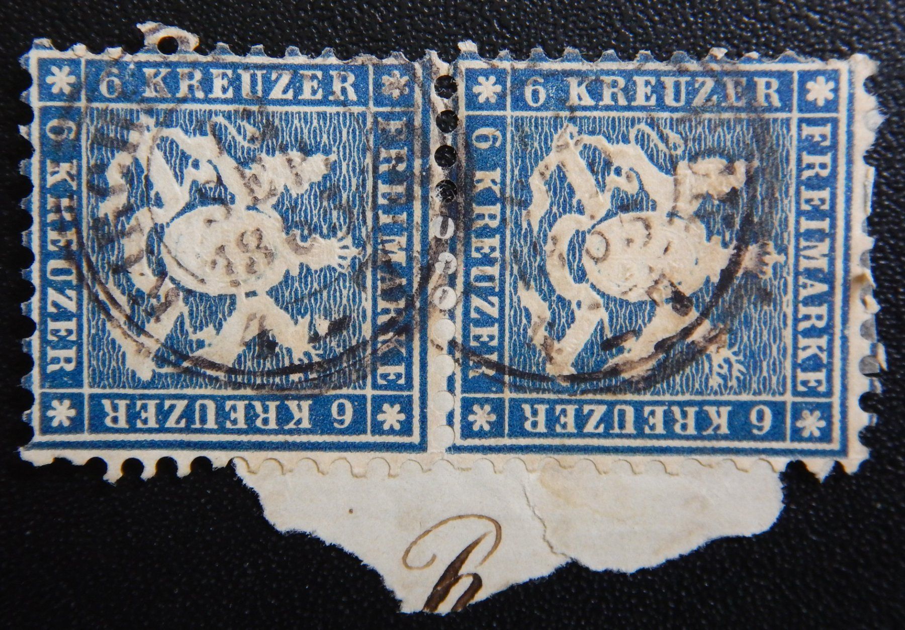 Tutti i francobolli: Württemberg Kat. 27 gest. 1863 Kat. 240 Euro – Usato da Zürich venduto da Muehlekauf